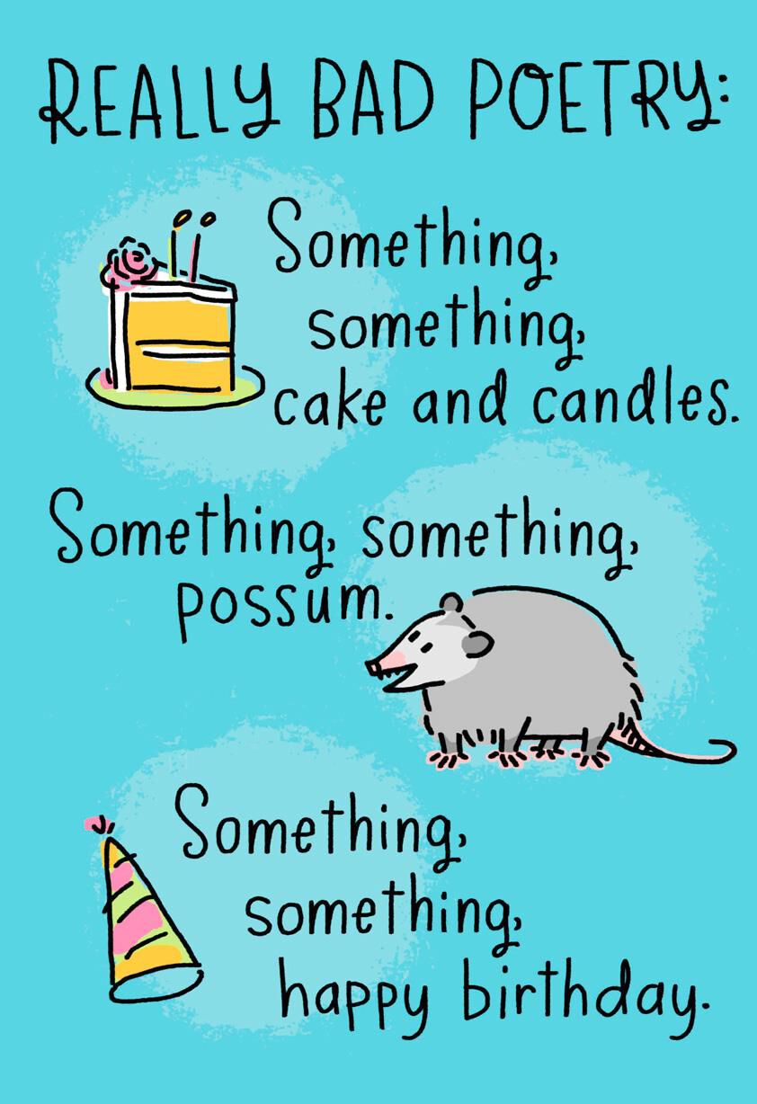 Awesome Possum Really Bad Poetry Funny Birthday Card