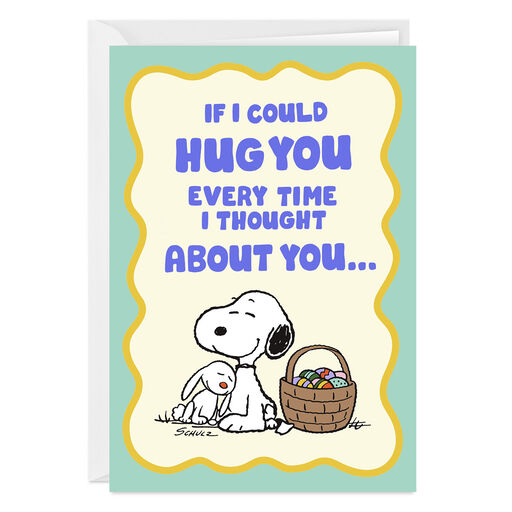 Peanuts® Snoopy Hug Folded Easter Photo Card, 