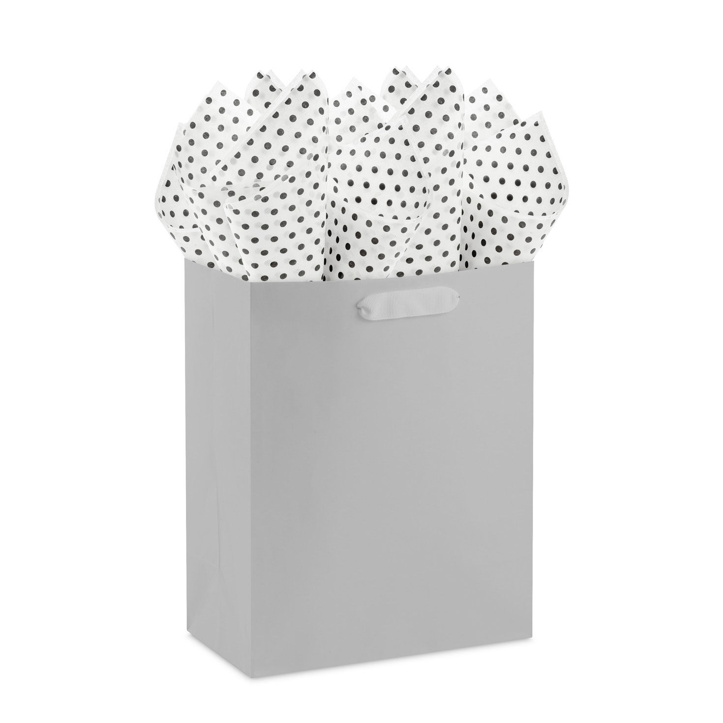 Black Polka Dots on Ivory Tissue Paper, 6 sheets, Black on Ivory, large image number 4