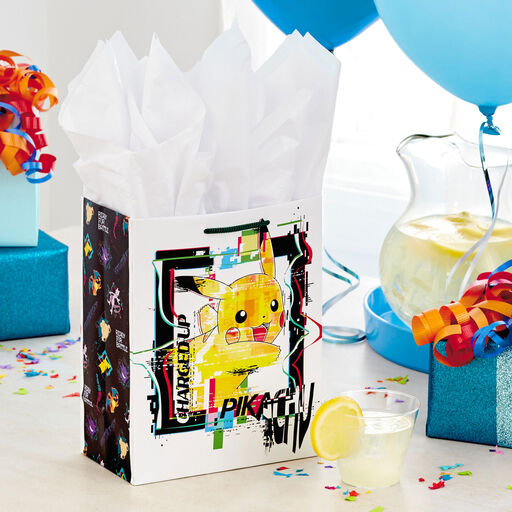 9.6" Pokémon Pikachu Charged Up Medium Gift Bag, 