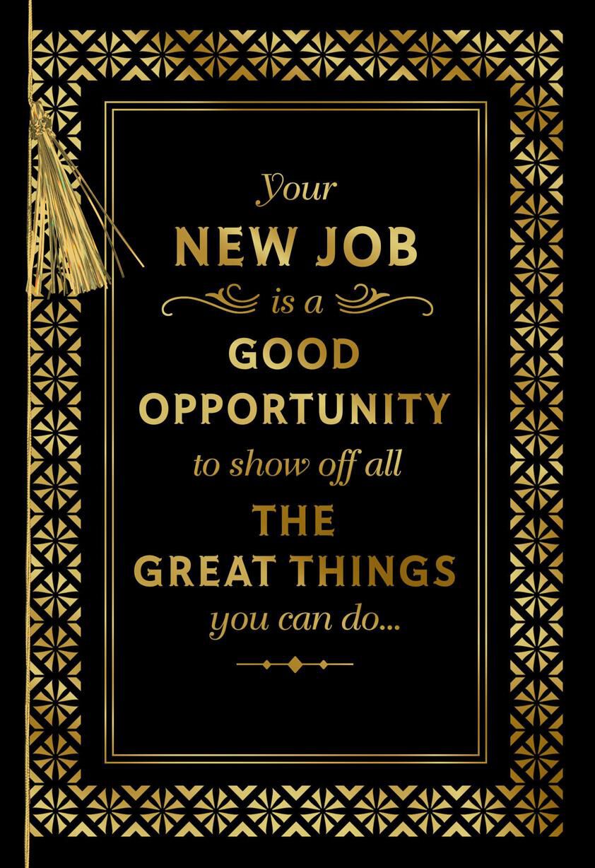 Gold Filigree New Job Congratulations Card
