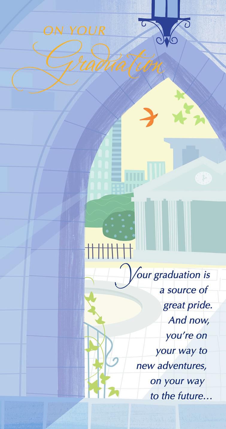 Campus Archway Scene Money Holder Graduation Card
