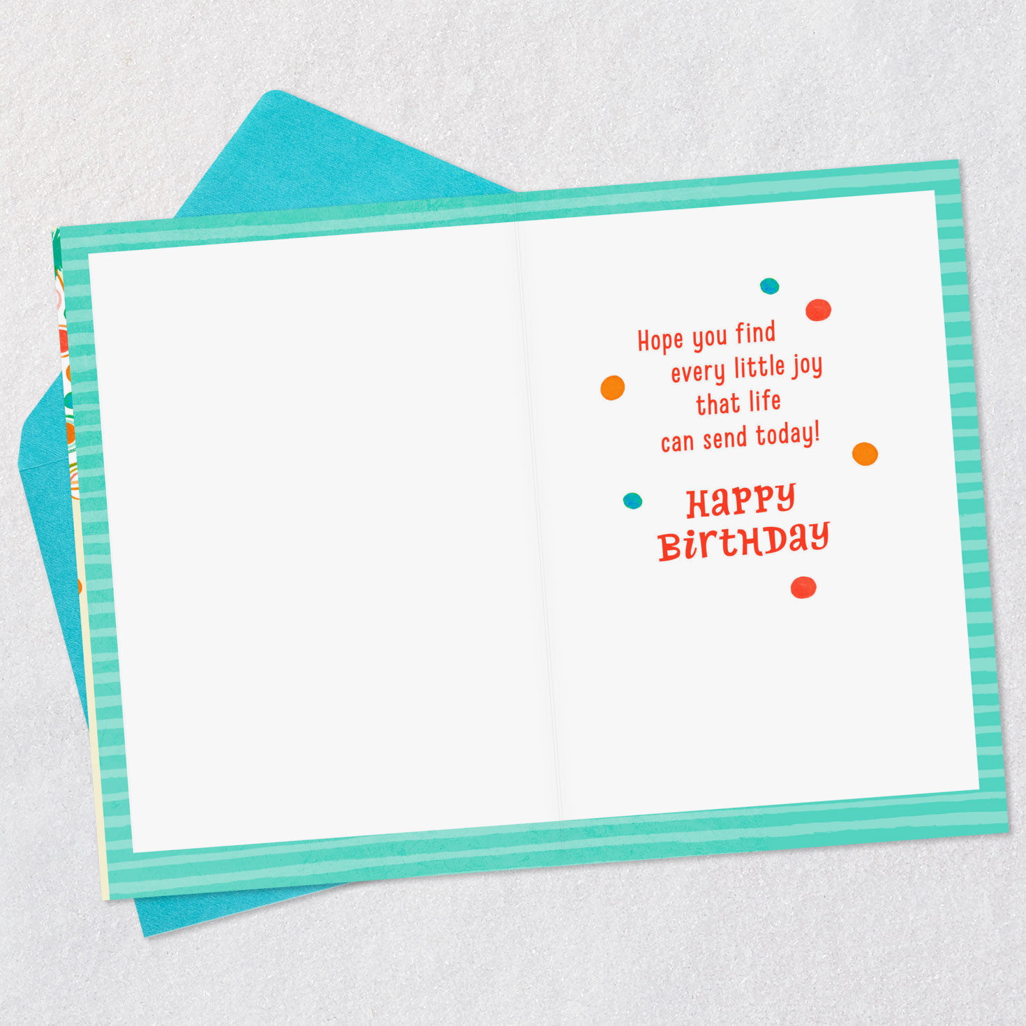 Colorful Party Hats Happy Birthday Card Open card with envelope image number 3