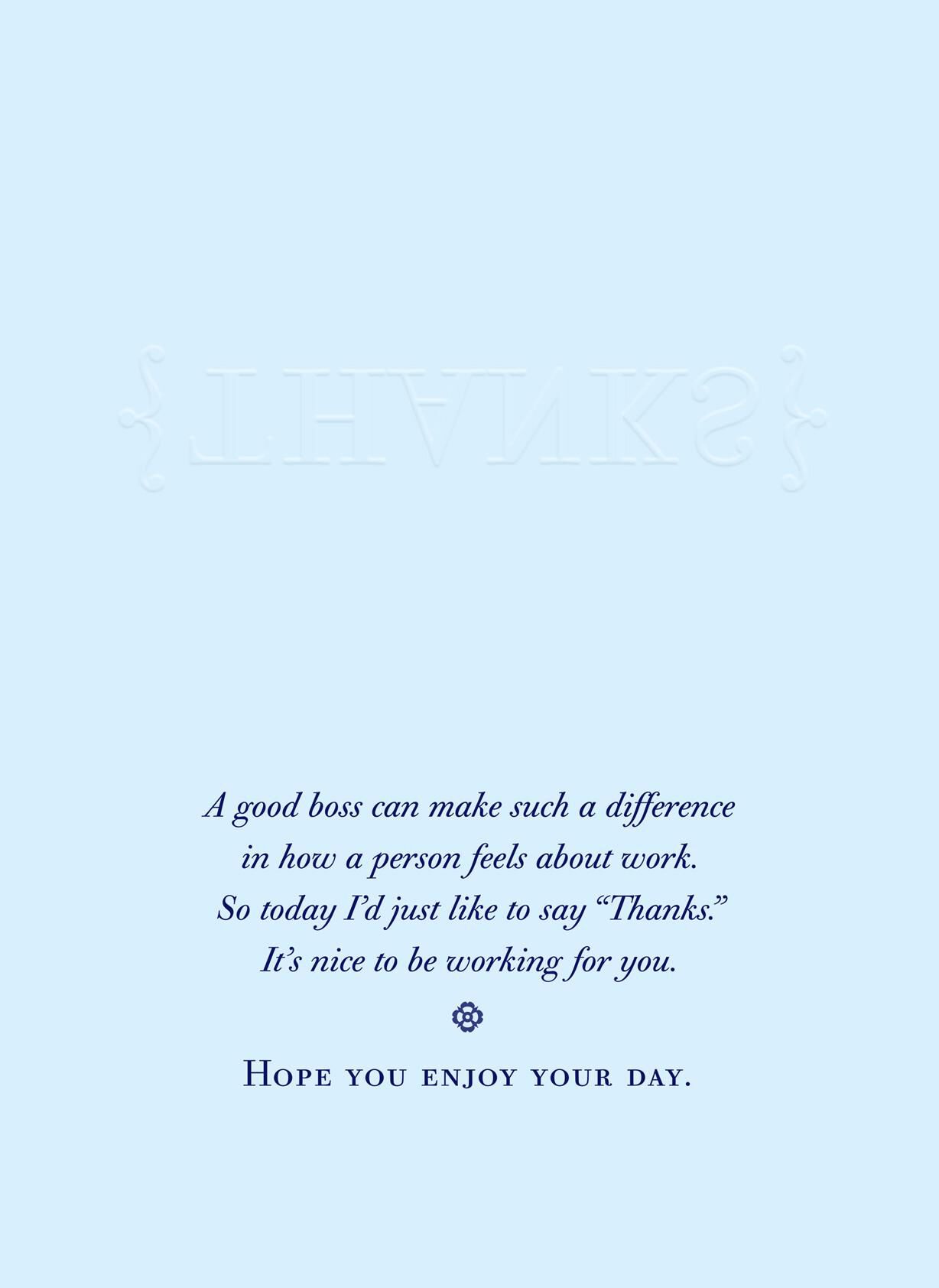 I'd Just Like to Say Thanks Boss's Day Card