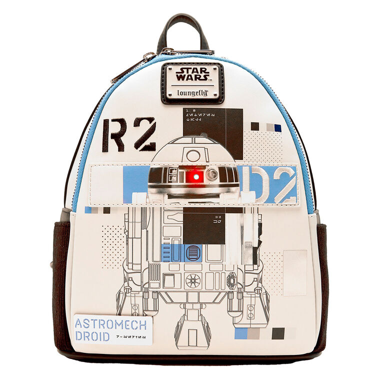 coach backpack star wars Signature Medium Charlie Signature coated canvas and refined pebble leather Inside zip pocket Zip closure fabric lining Top handle with 2 drop Outside zip pocket Adjustable shoulder straps 10 3/4 (L) x 12 1/2 (H) x 4 (W) Loungefly Star Wars R2-D2 Astromech