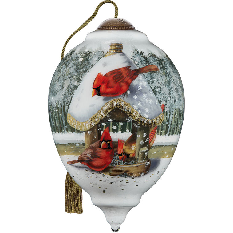 Ne'Qwa Art Winter Buffet Limited Edition Glass Christmas Tree Ornament, 6.8"