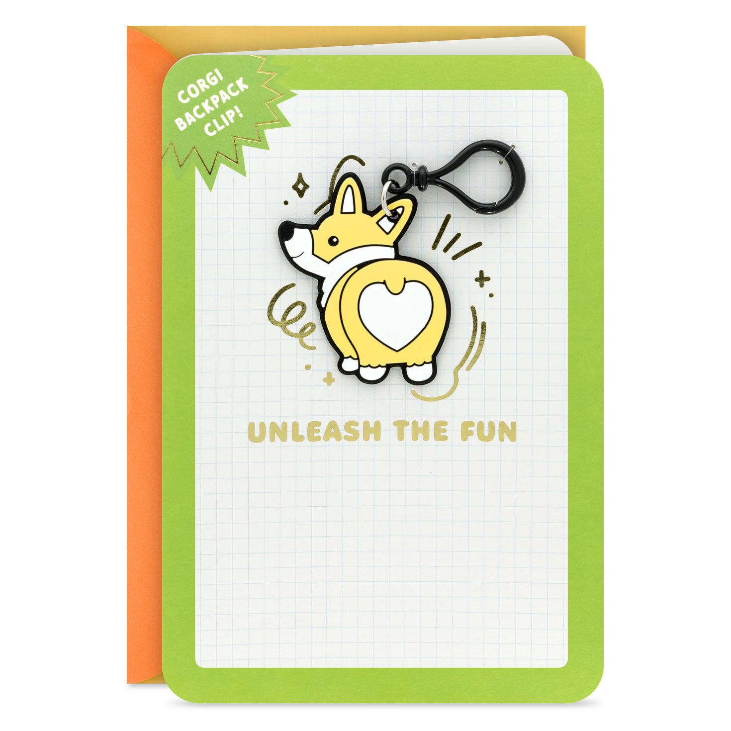 Unleash the Fun Birthday Card for Kids With Corgi Dog Backpack Clip