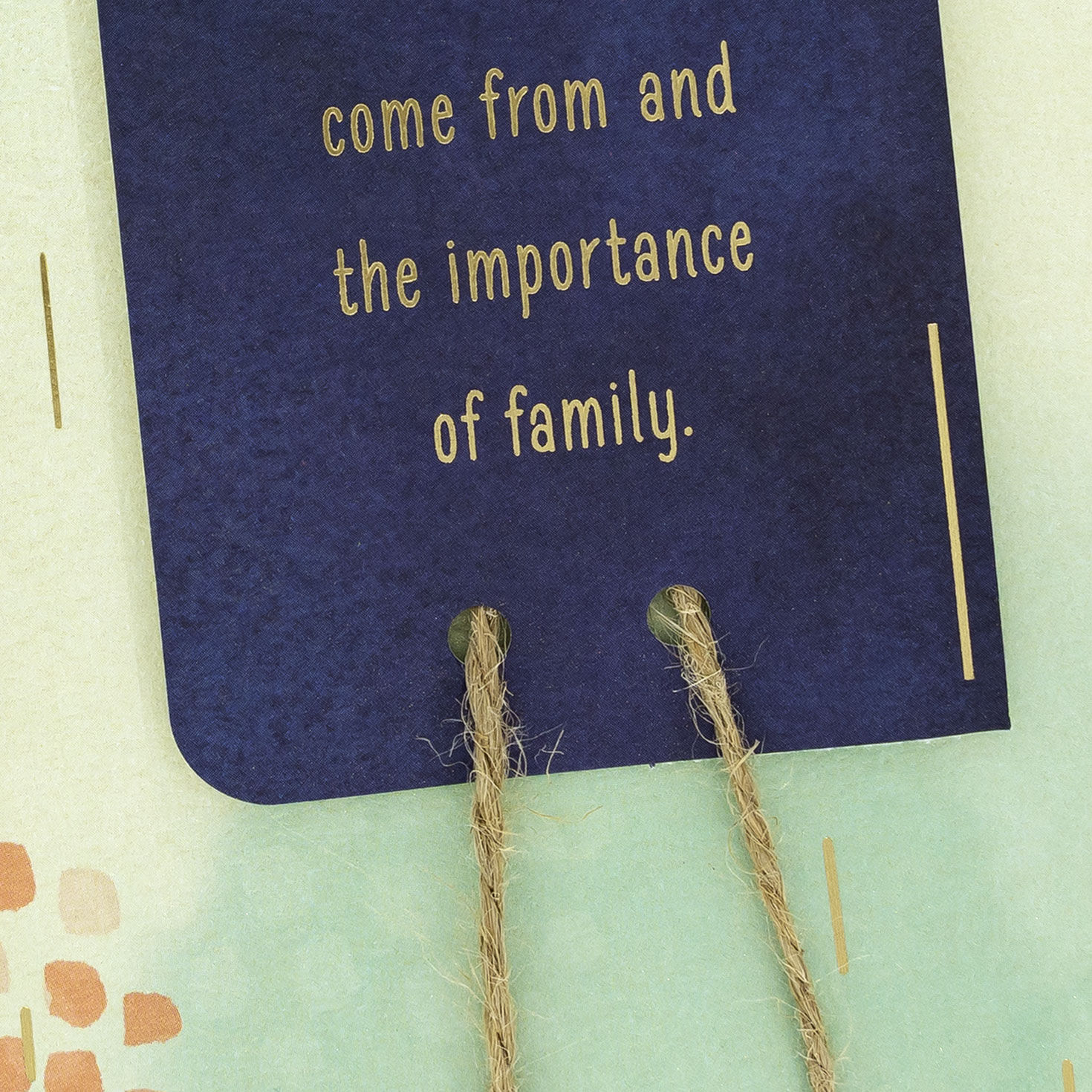 Abstract Navy, Green and Coral Painting Brother Birthday Card Card Front Detail image number 5