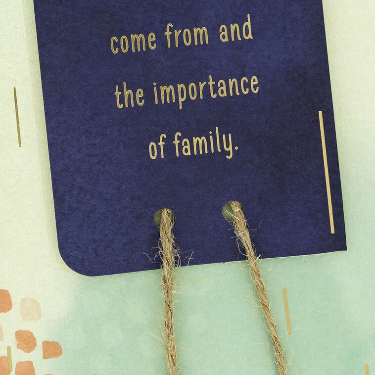 Abstract Navy, Green and Coral Painting Brother Birthday Card Card Front Detail image number 5