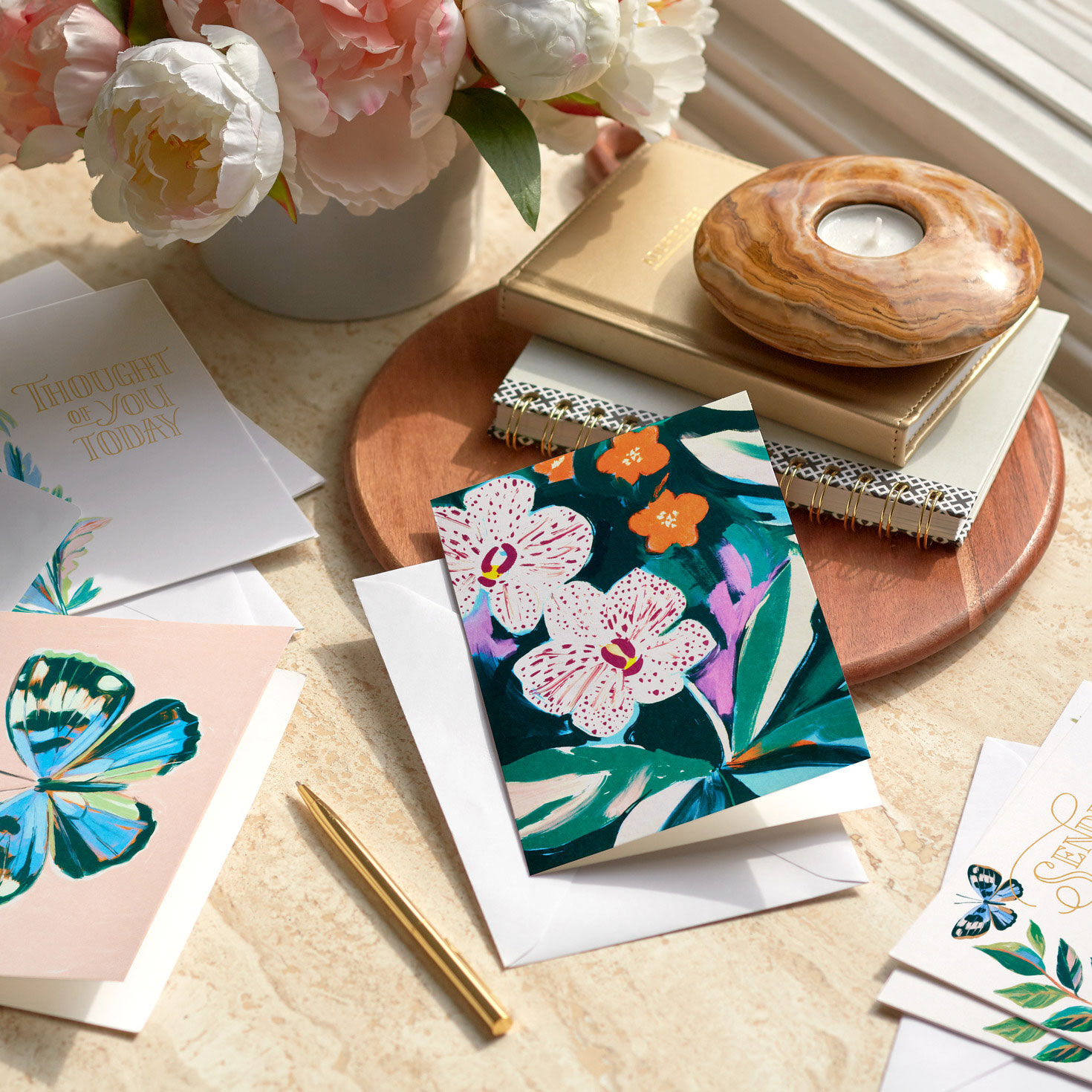 Flowers and Vines Thinking of You Cards Assortment in use image number 8