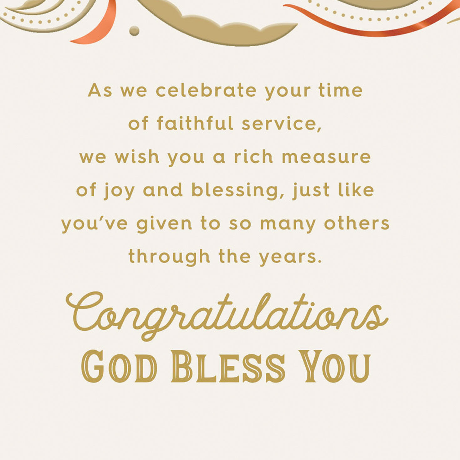 Floral Swirls Religious Golden Jubilee Card Sentiment image number 2