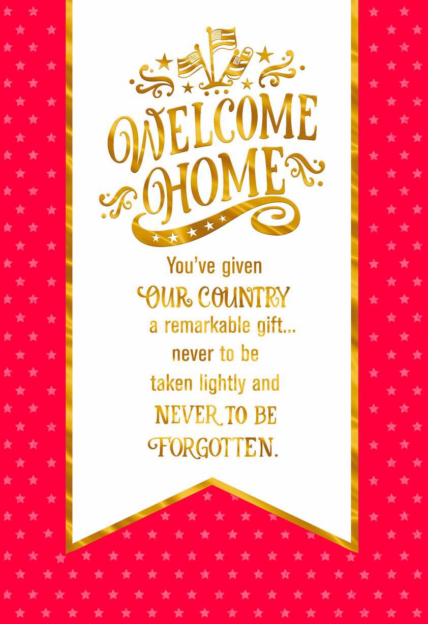 Welcome Home Banner Military Service Appreciation Card
