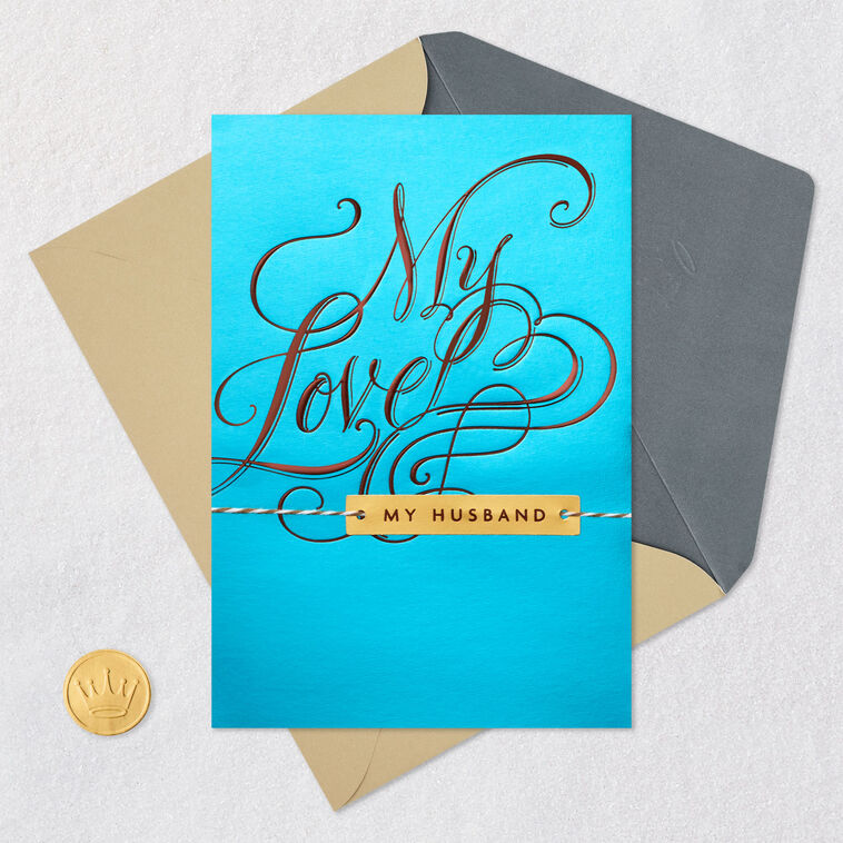 Fancy Calligraphy Anniversary Card for Husband  image number 6