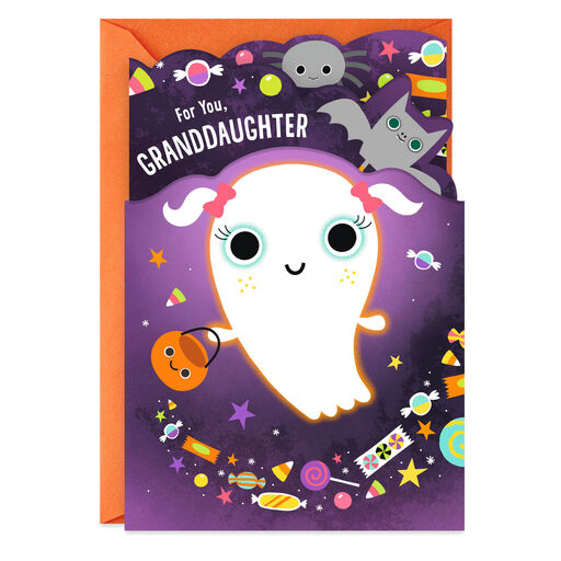 Sweet and Huggable Halloween Card for Granddaughter, 