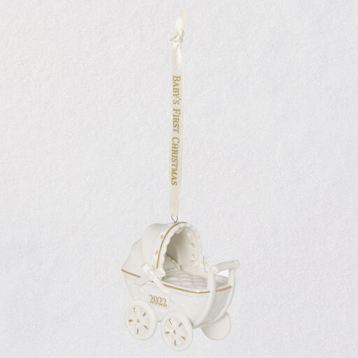 Baby's First Christmas Pram 2022 Porcelain Ornament, 