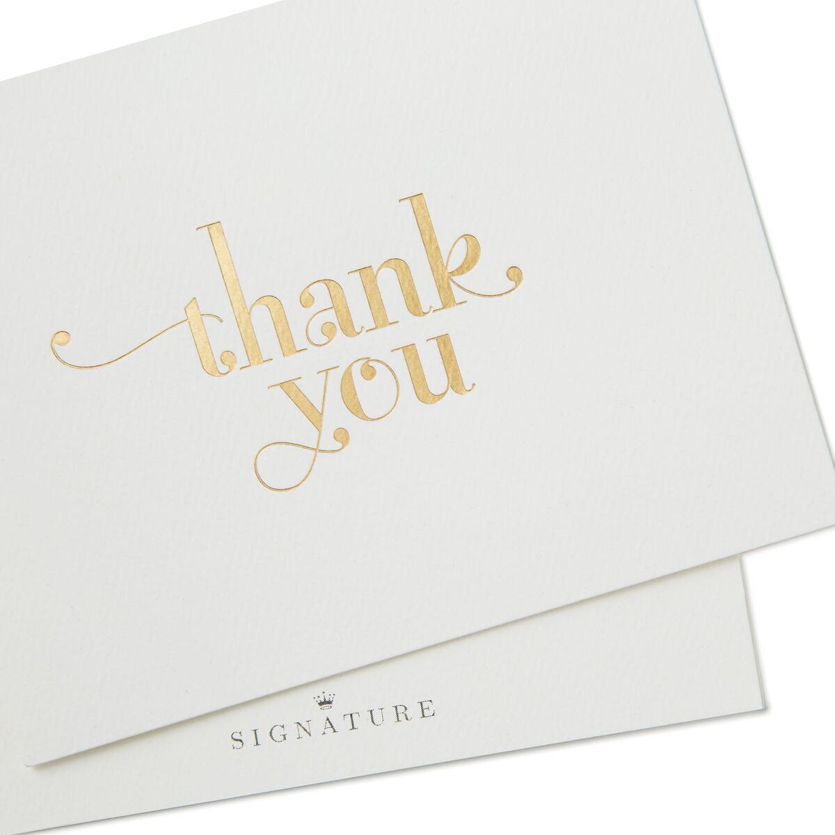 White and Gold Blank Thank You Notes, Pack of 10 Note Cards Hallmark