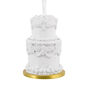 Fancy White Wedding Cake 2025 Christmas Ornament Back image number 6