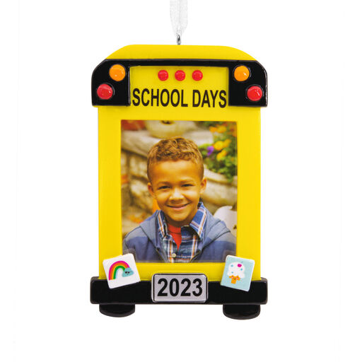School Bus 2023 Photo Frame Hallmark Ornament, 