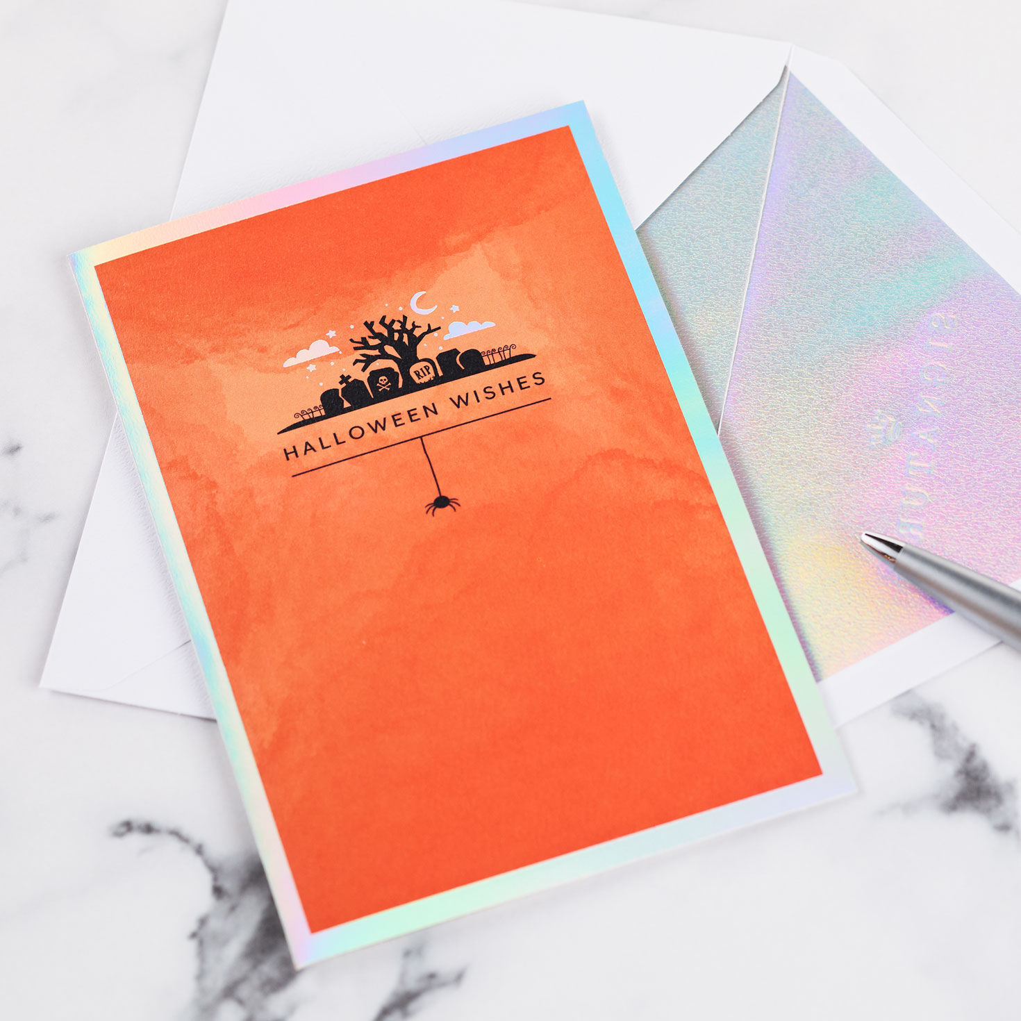 Spooky Happy Halloween Scene 3D Pop-Up Card Card Front with Envelope and pen image number 7