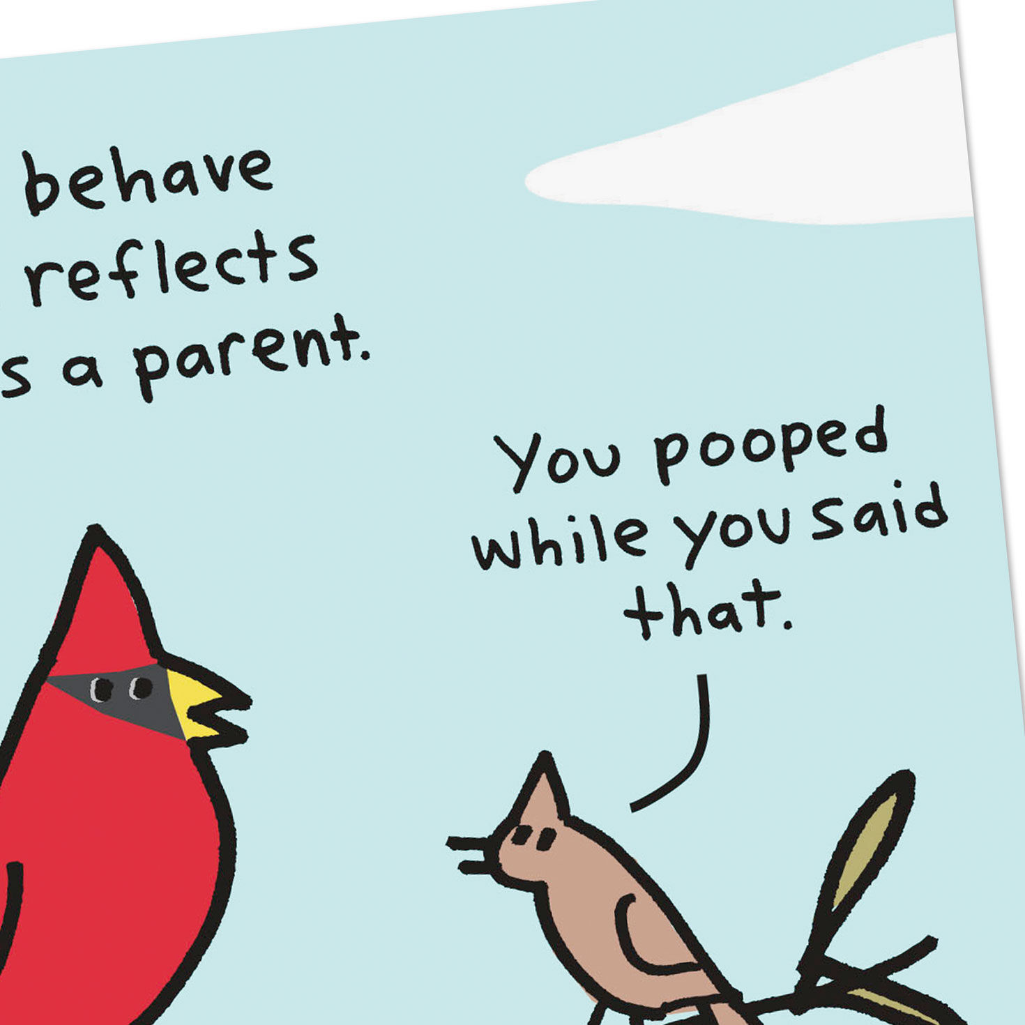 Cartoon Birds Father's Day Card Card Cover Detail image number 4