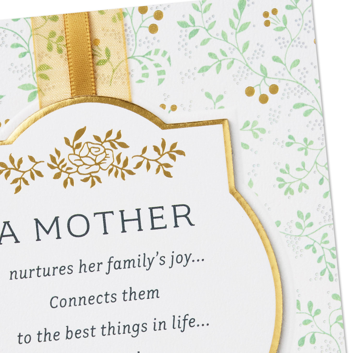 Floral Placard and Vines Mom Mother's Day Card Card Front Detail image number 4
