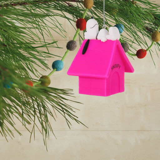 Peanuts® Snoopy on Pink Doghouse Hallmark Ornament, 