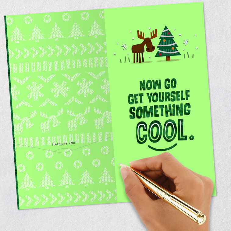 Cool Santa Moose Grandson Christmas Card signing card image number 7