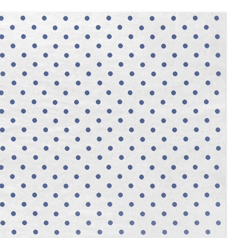 Navy Blue Polka Dots on White Tissue Paper, 6 sheets, Navy on White, large image number 3