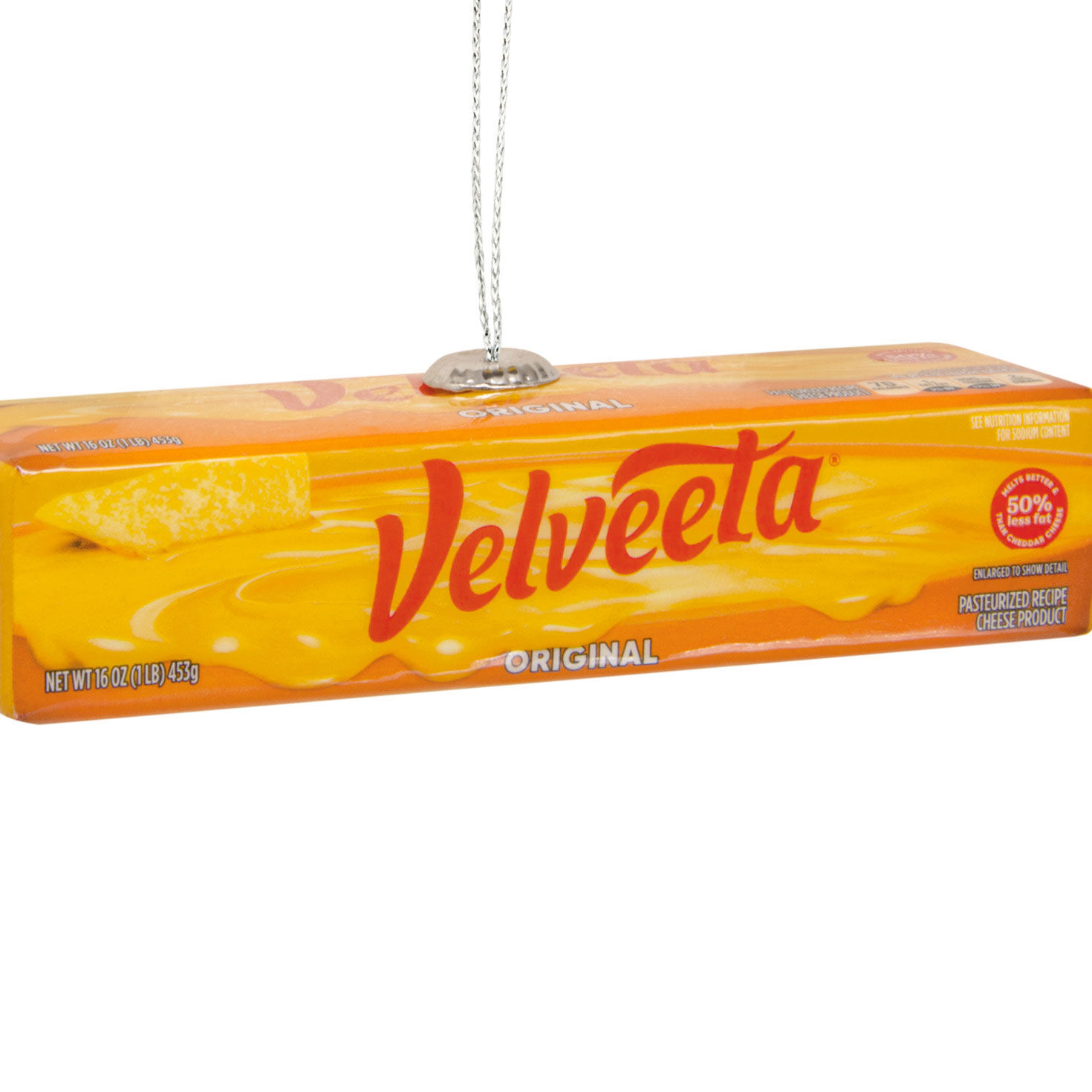 Velveeta Cheese Christmas Ornament closeup view image number 5
