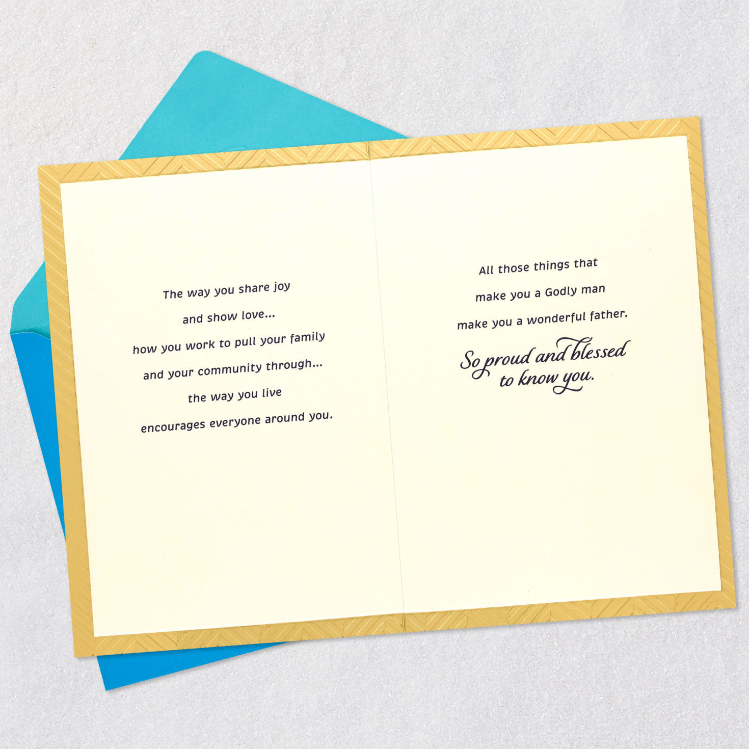 Black Man Praising God Religious Father's Day Card Open card with envelope image number 4