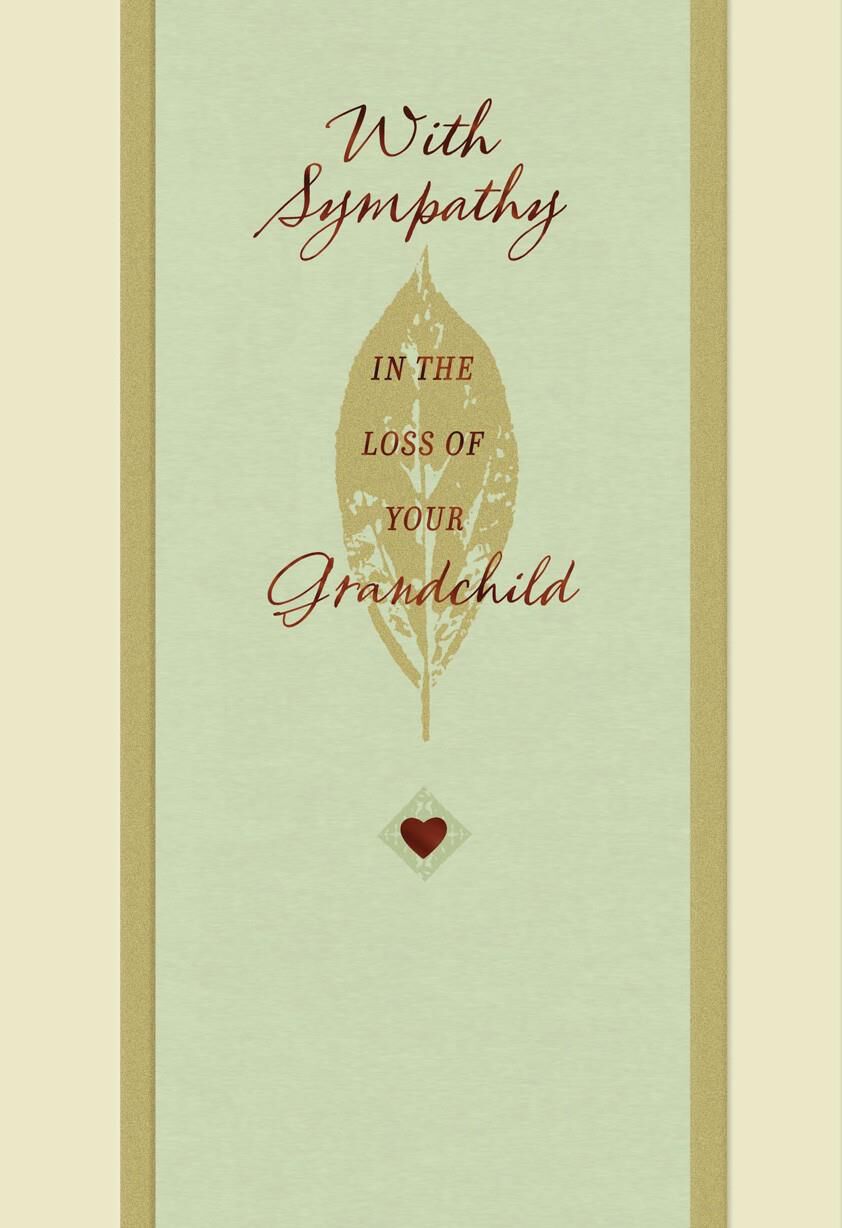 Bronze Leaf Loss of a Grandchild Sympathy Card