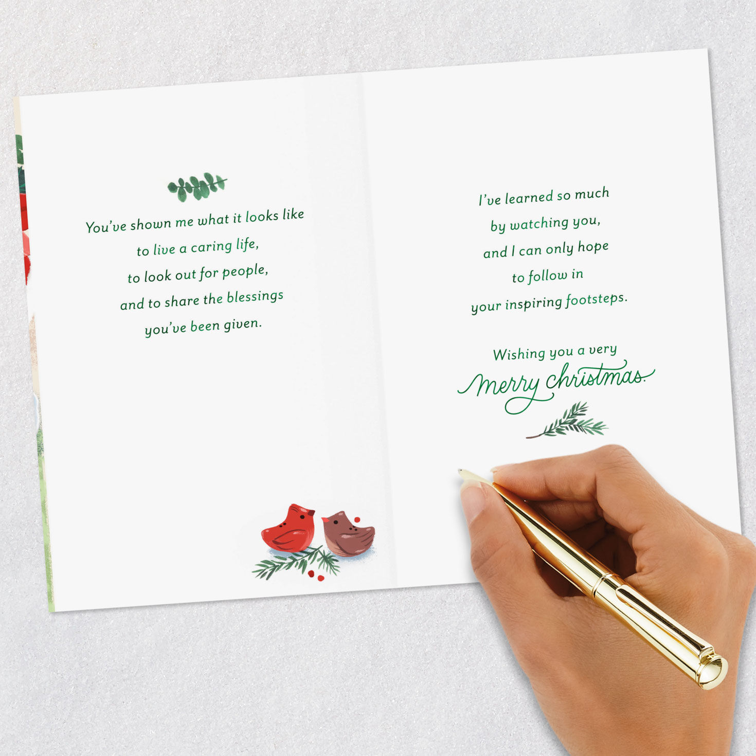 Holiday Table Grandma Christmas Card Signing card image number 7