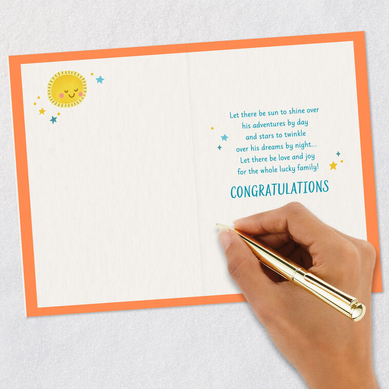 Smiling Sun Collage New Baby Boy Card  image number 6