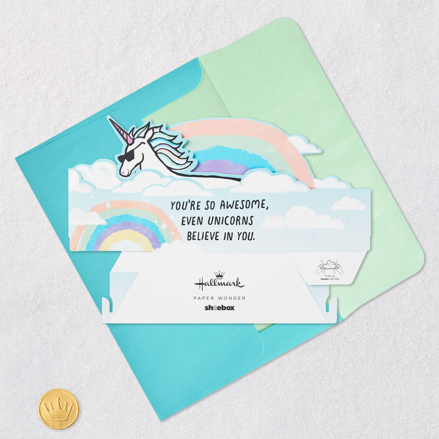 Even Unicorns Believe in You Funny Pop-Up Card, , large image number 5