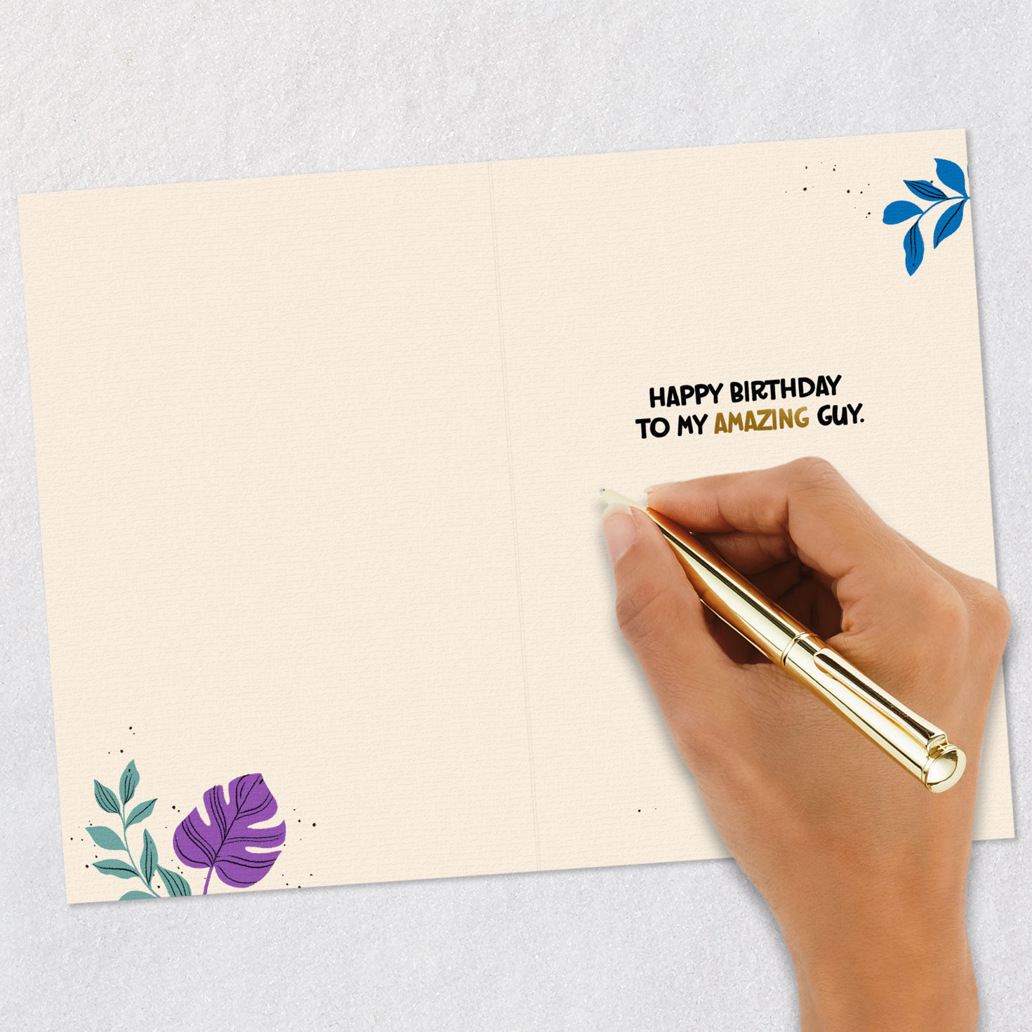 Jungle Cat Couple Romantic Birthday Card for Him Signing card image number 6