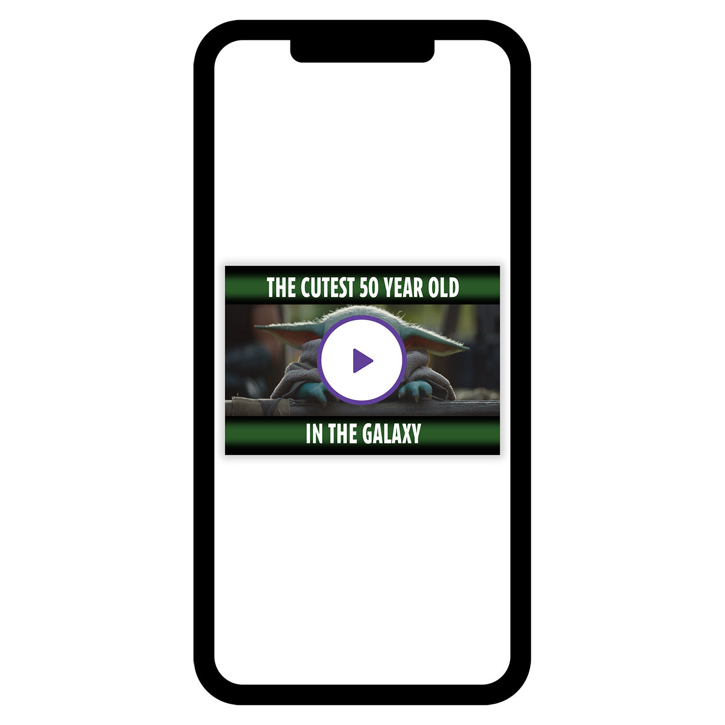 Cutest in Galaxy Grogu Personalized Birthday Card phone with card front image number 7