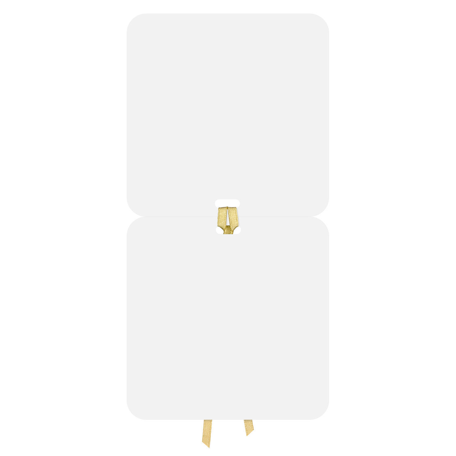 Square White Gift Tag With Gold Ribbon Tie open image number 5