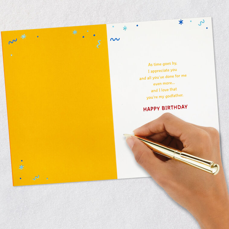 Cake, Party Hat and Confetti Godfather Birthday Card  image number 6