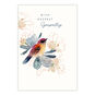 Painted Bird Flowers Personalized Sympathy Card front image number 2