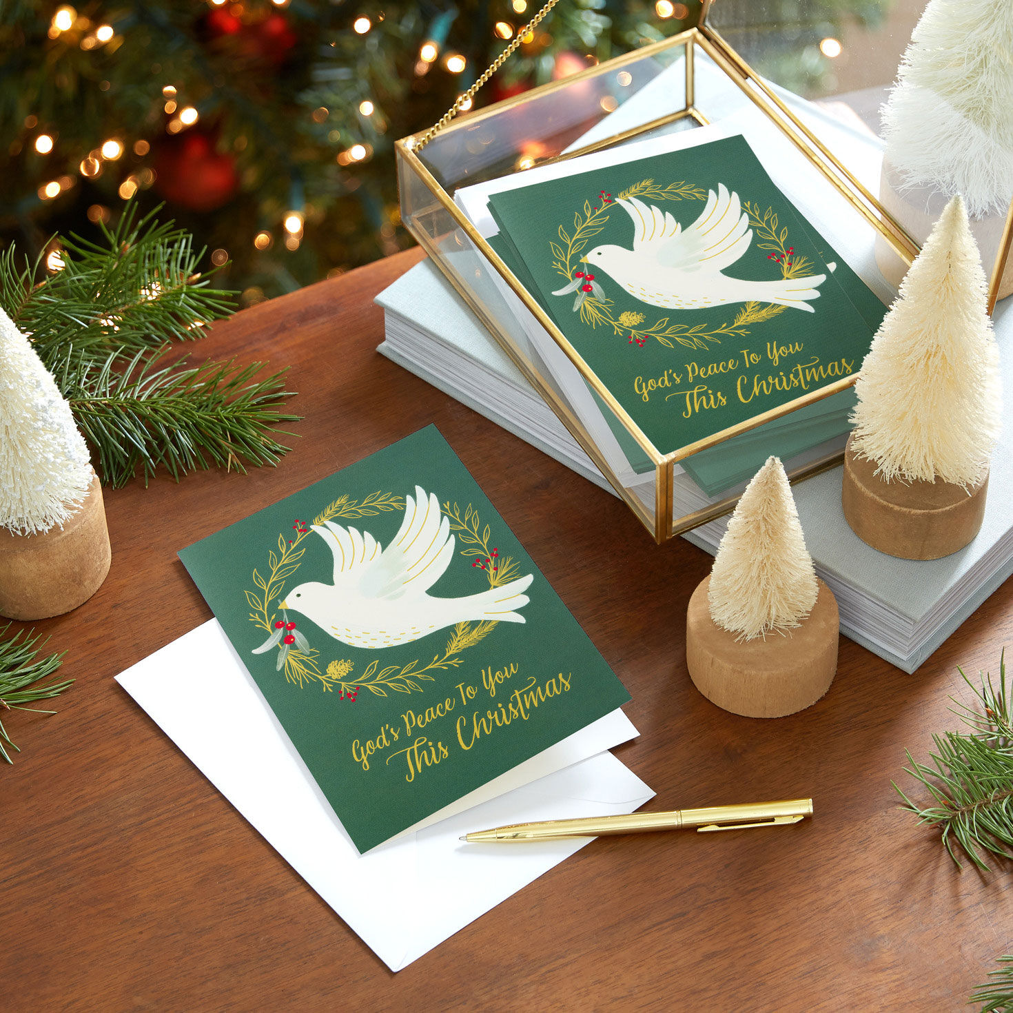 Dove on Green DaySpring Religious Christmas Cards  image number 8