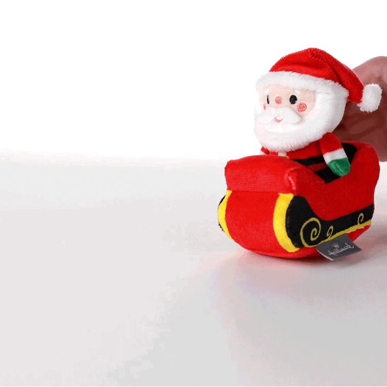 Plush Zip-Along Toy of Santa in Sleigh  image number 2