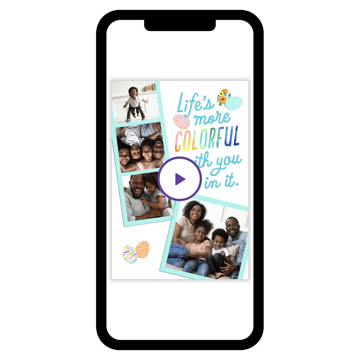 Life's Colorful With You Photo Collage Easter eCard