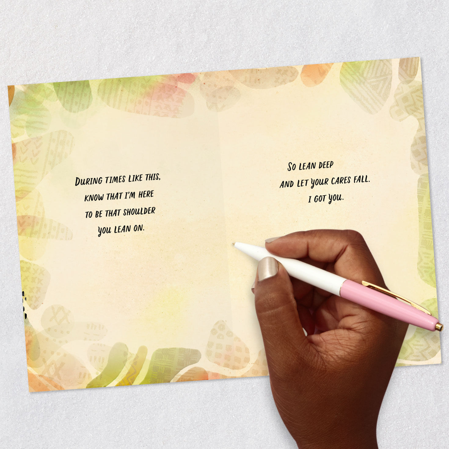 Green and Orange Abstract Encouragement Card Signing card image number 7