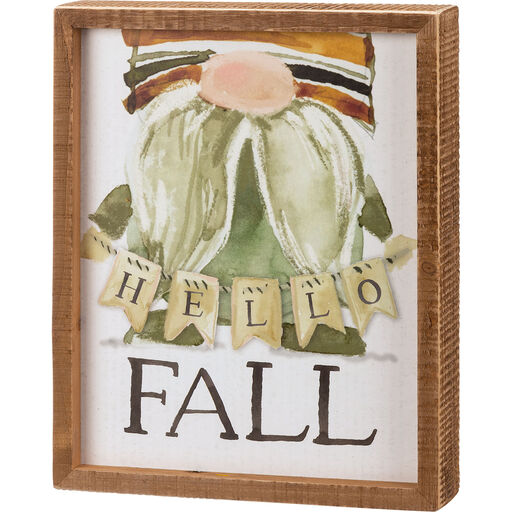 Primitives by Kathy Hello Fall Gnome Sign, 8x10, 