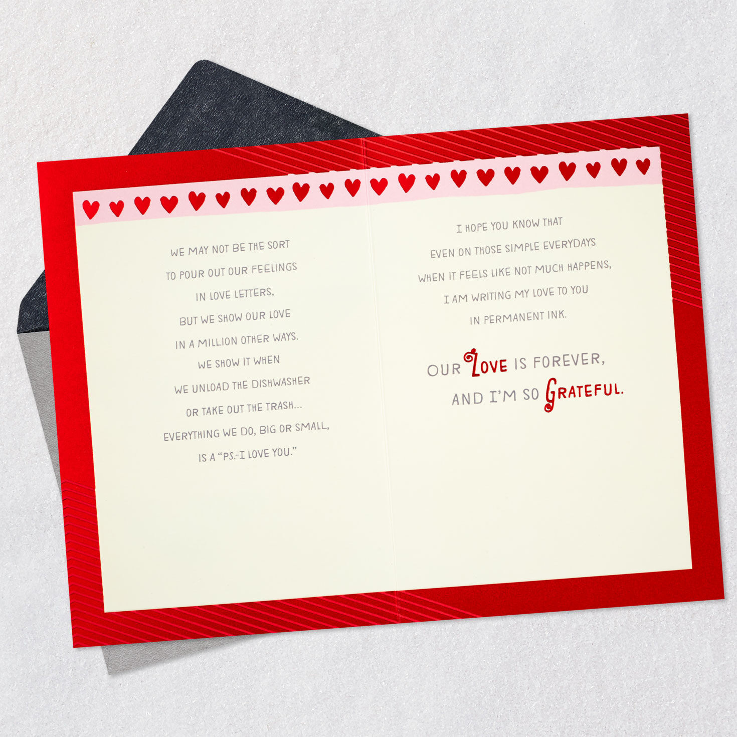 Love Letters Husband Valentine's Day Card Open card with envelope image number 5