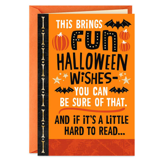 Pretend You're a Bat Upside-Down Funny Halloween Card, , large image number 1