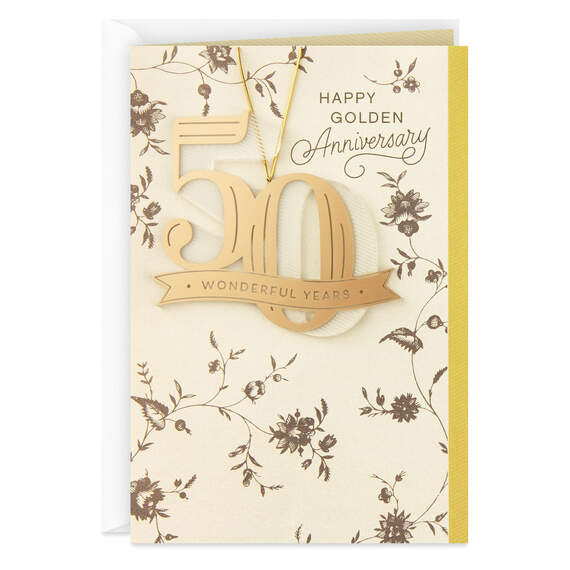 Sharing Life and Love 50th Anniversary Card With Die-Cut Ornament, , large image number 1