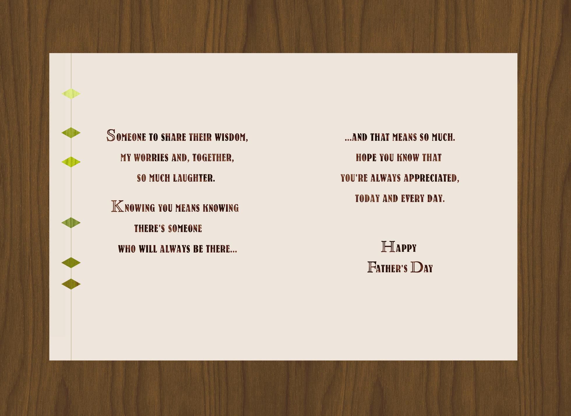 Knowing You Will Always Be There Father's Day Card