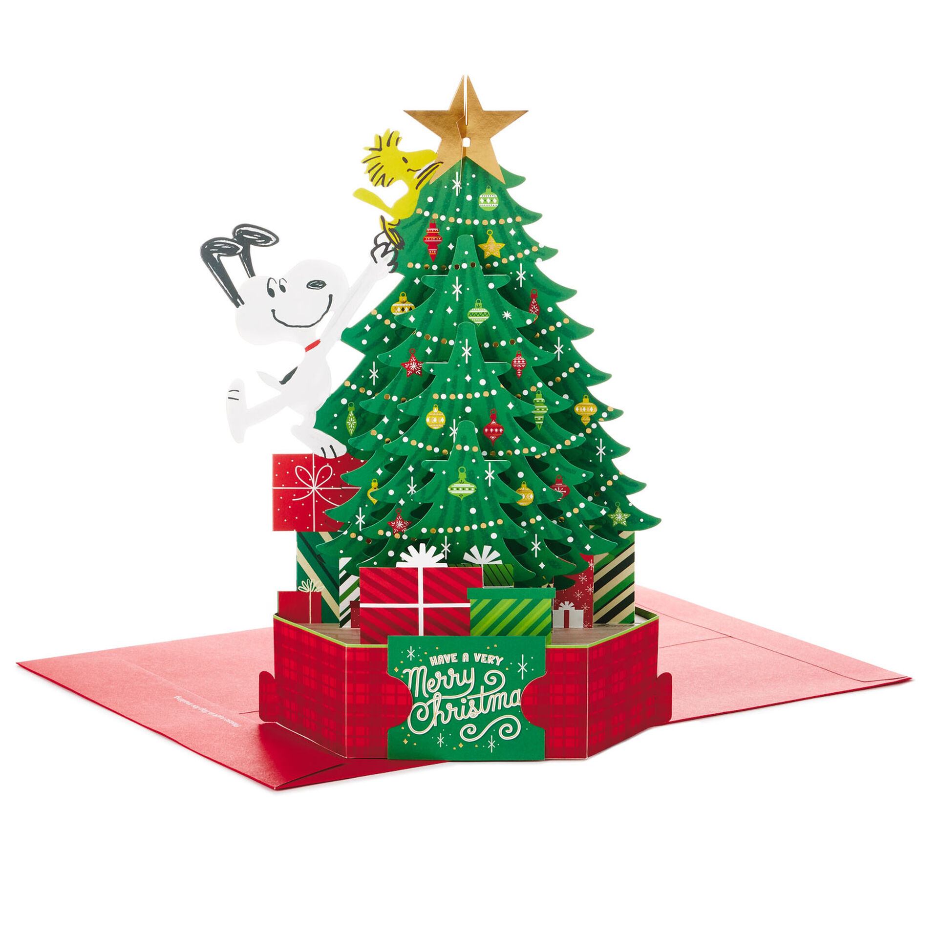 Jumbo Peanuts Tree 3d Pop Up Christmas Card Greeting Cards Hallmark