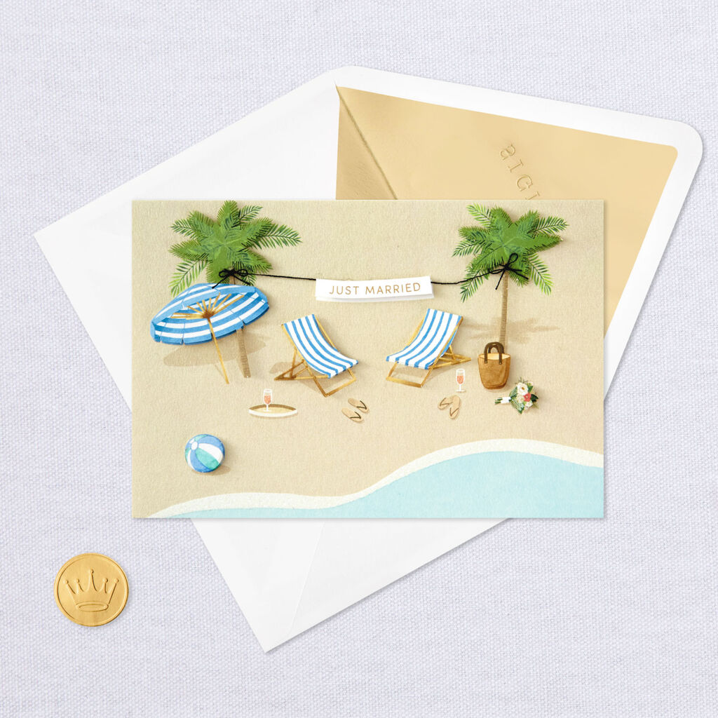 Lounge Chairs On The Beach Wedding Card Lounge Chairs On The Beach Wedding Card